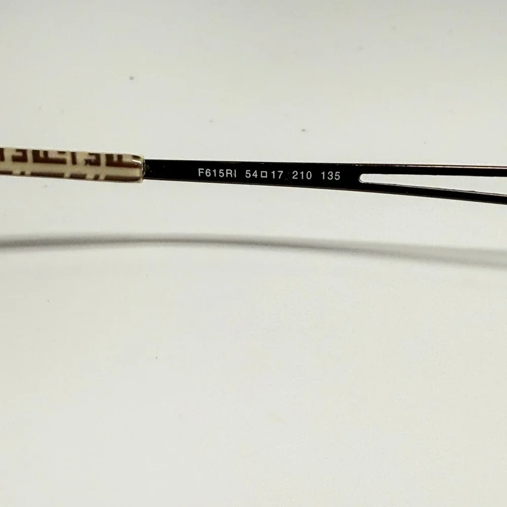 Fendi F615R Bronze Metal Semi Rimless Oval Eyeglasses Frames Italy 54-17-135